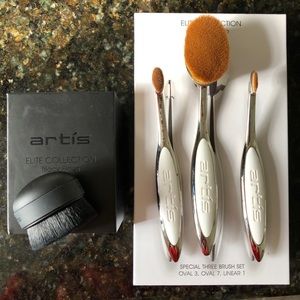 ARTIS Elite Collection 3 Piece Makeup Brush Set in Mirror PLUS Black Palm Brush